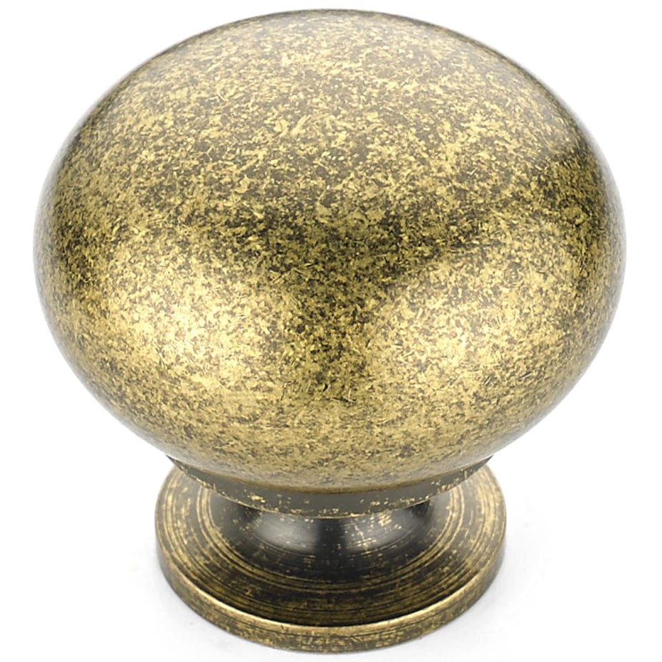 Traditional Knob, 1-1/4" D, Burnished Brass alt 0
