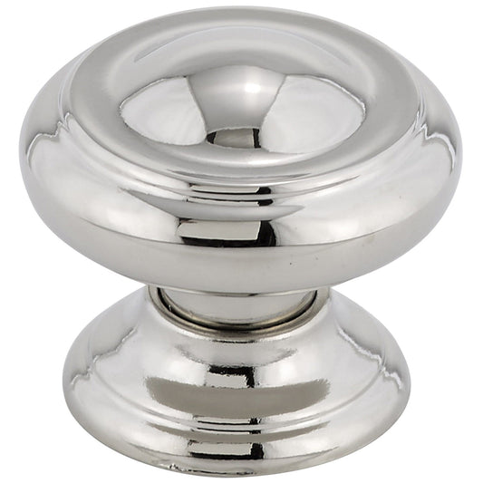 Traditional Knob, 1-3/16" D, Polished Nickel alt 0