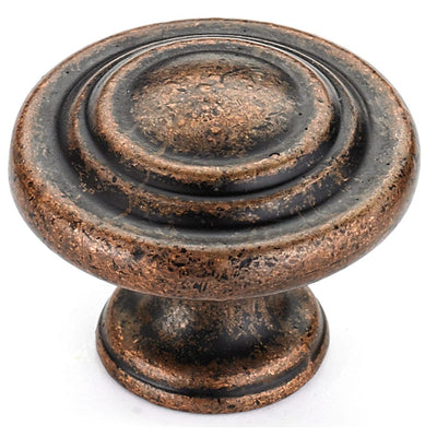 Traditional Knob, 1-5/16" D, Antique Copper alt 0