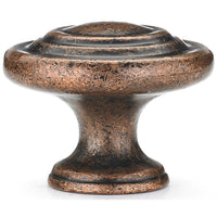 Traditional Knob, 1-5/16" D, Antique Copper alt 0