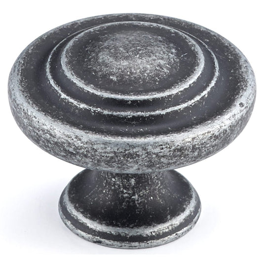 Traditional Knob, 1-5/16" D, Natural Iron alt 0