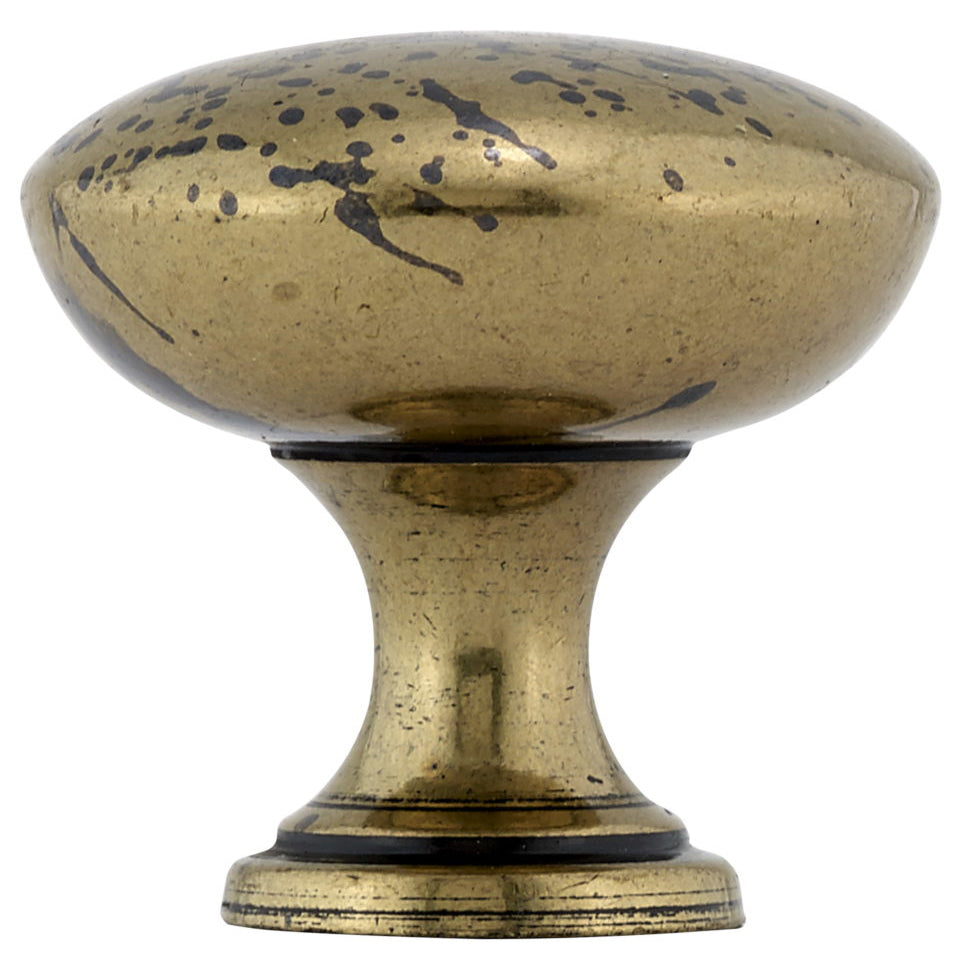 Traditional Knob, 1-3/16" D, Oxidized Brass alt 2