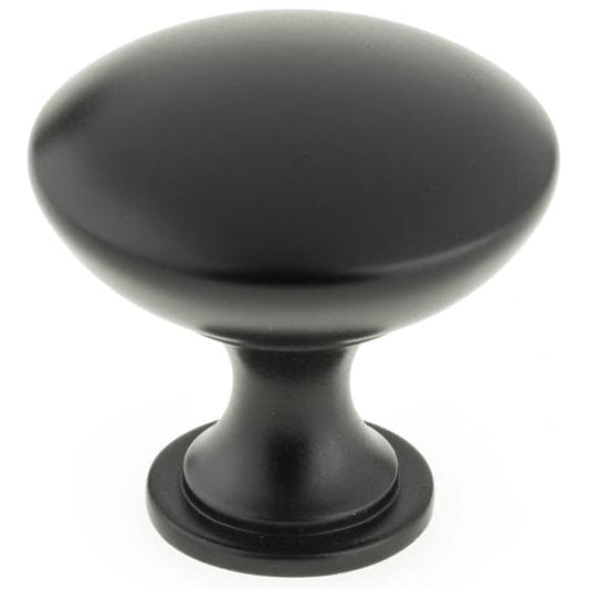 Traditional Knob, 1-3/16" D, Matte Black alt 0