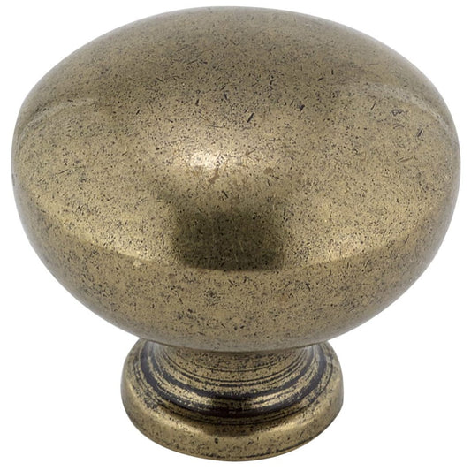 Traditional Knob, 1-1/4" D, Burnished Brass alt 0