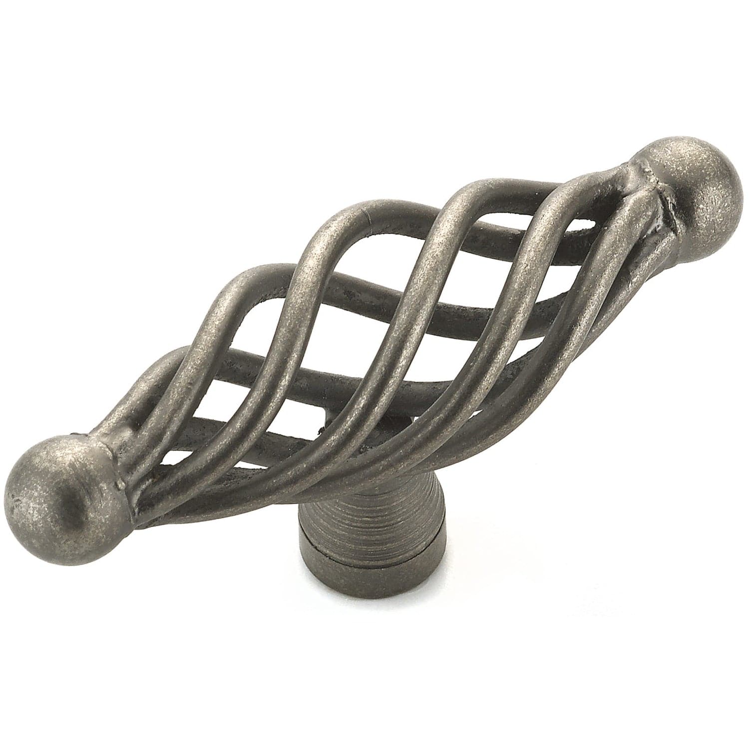 Traditional Knob, 2-23/32" x 25/32", Natural Iron alt 0