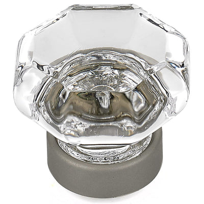 Eclectic Knob, 1-5/16" D, Matte Nickel, Clear alt 0