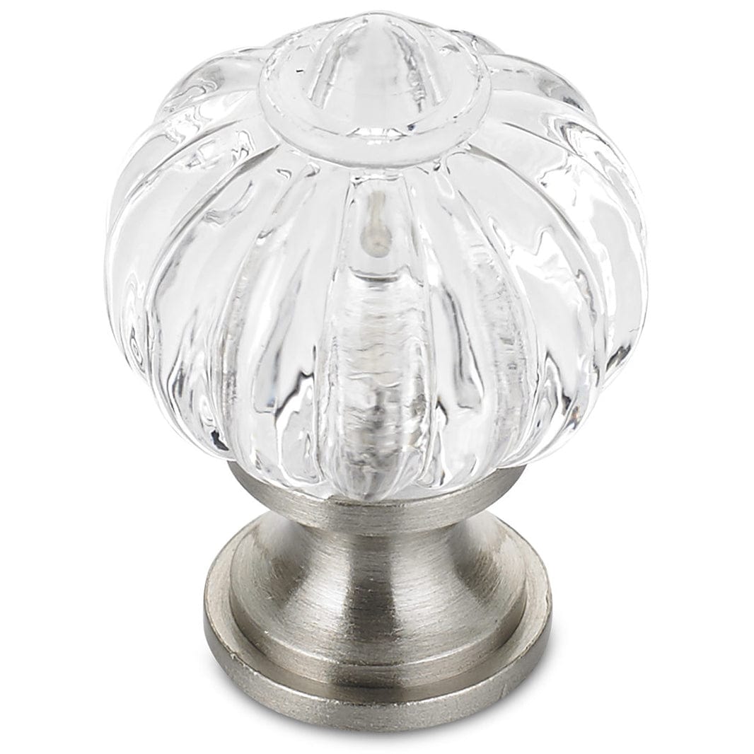 Eclectic Knob, 1-1/8" D, Clear, Brushed Nickel alt 0