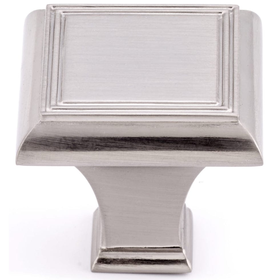 Traditional Knob, 1-3/8" x 1-3/8", Brushed Nickel alt 0