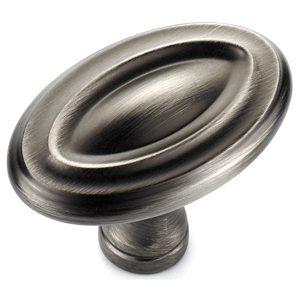 Traditional Knob, 1-11/16" x 1-1/16", Antique Nickel alt 0
