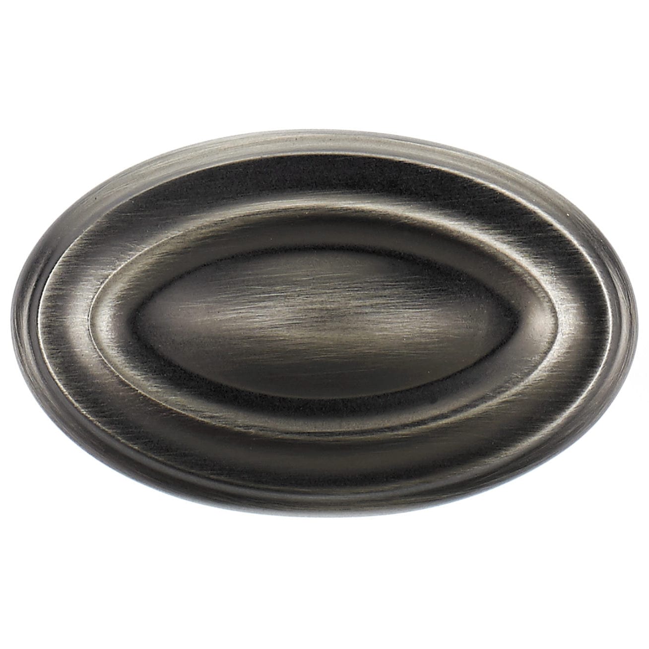Traditional Knob, 1-11/16" x 1-1/16", Antique Nickel alt 0