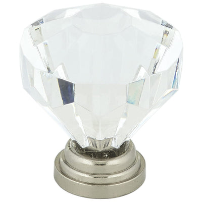 Eclectic Knob, 1-1/4" D, Clear, Brushed Nickel alt 0