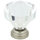 Eclectic Knob, 1-1/4" D, Clear, Brushed Nickel alt 0