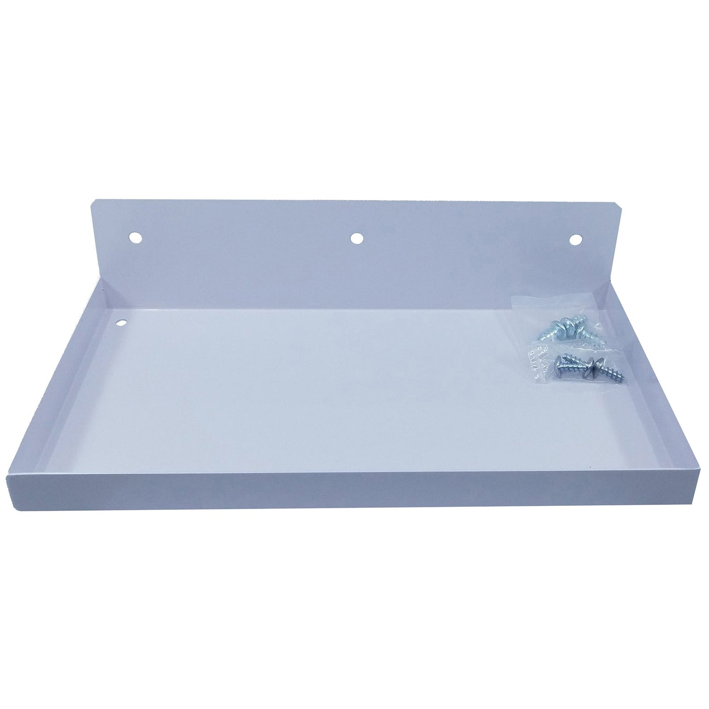 DuraHook® 12"W x 6"D Steel Shelf for Duraboard® or 1/8" & 1/4" Pegboard, White alt 0