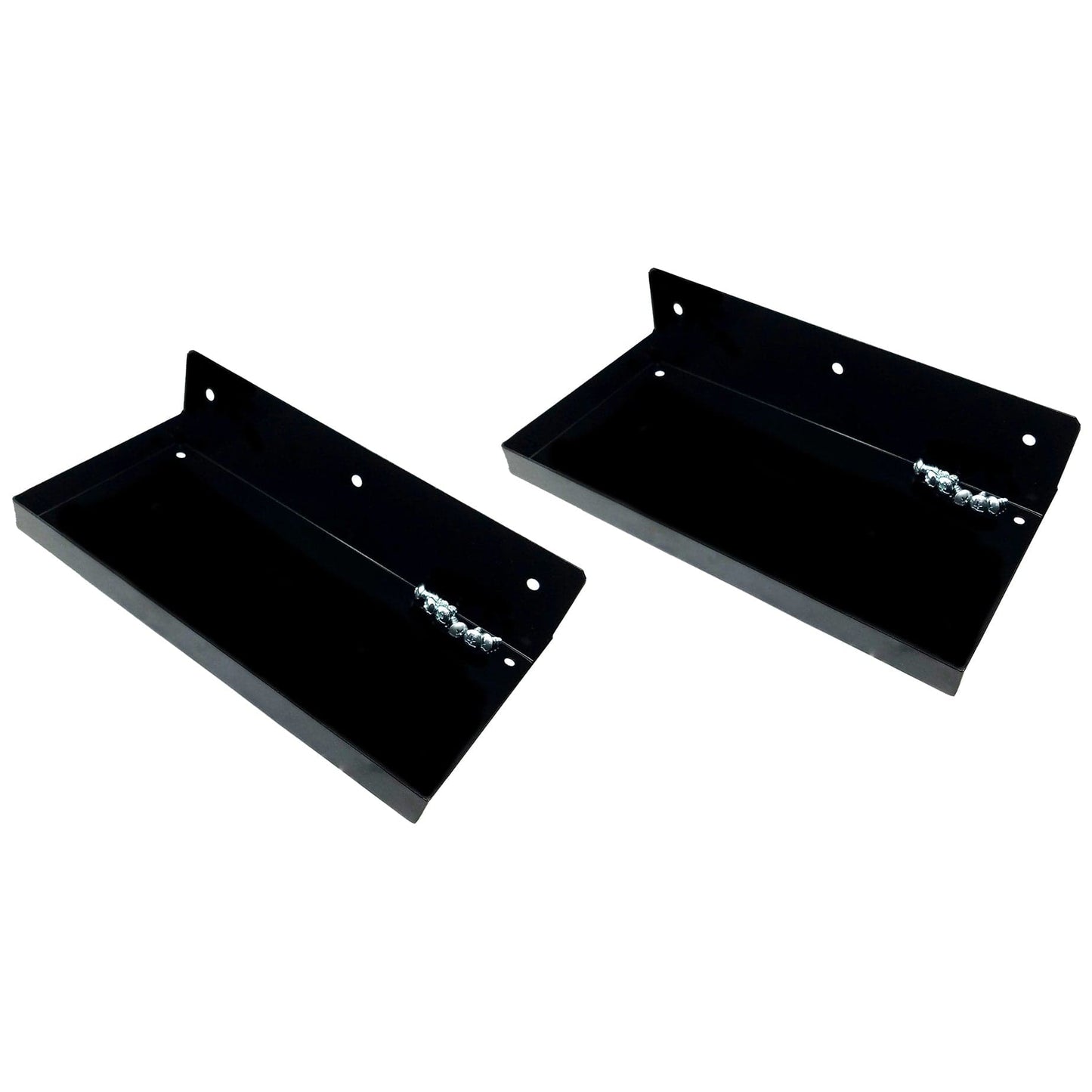 2 Pack - DuraHook® 12"W x 6"D Steel Shelf for Duraboard or 1/8" & 1/4" Pegboard, Black alt 0