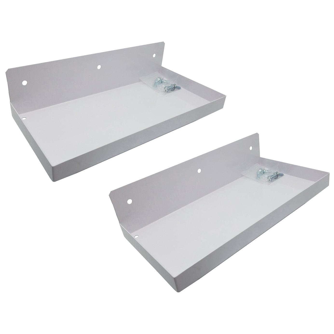 2 Pack - DuraHook® 12"W x 6"D Steel Shelf for Duraboard or 1/8" & 1/4" Pegboard, White alt 0