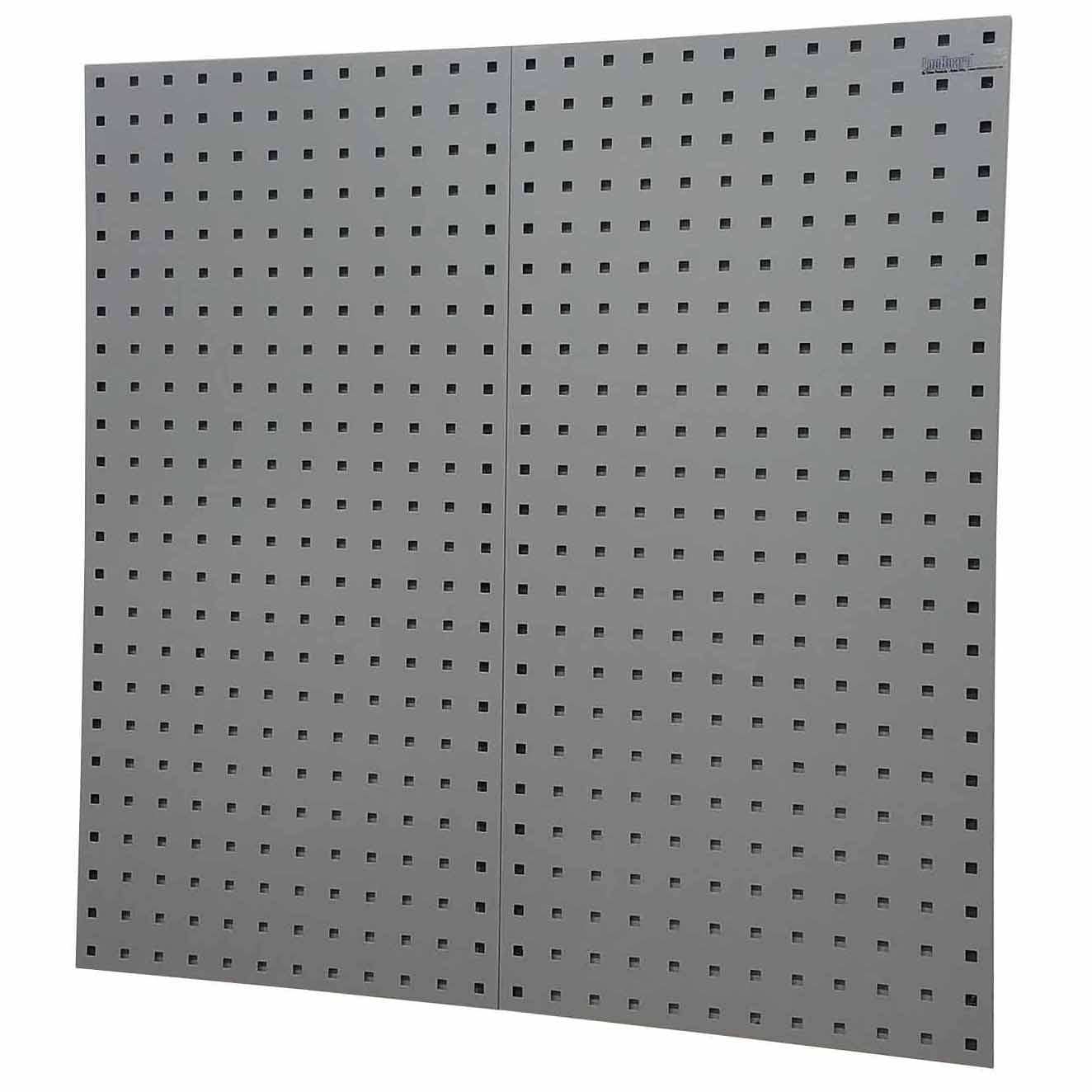 LocBoard® 18"W x 9/16"D x 36"H, 18G Steel Square Hole Pegboards - Gray alt 0