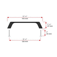 Contemporary Pull, 5-1/16" Center-to-Center, Matte Black