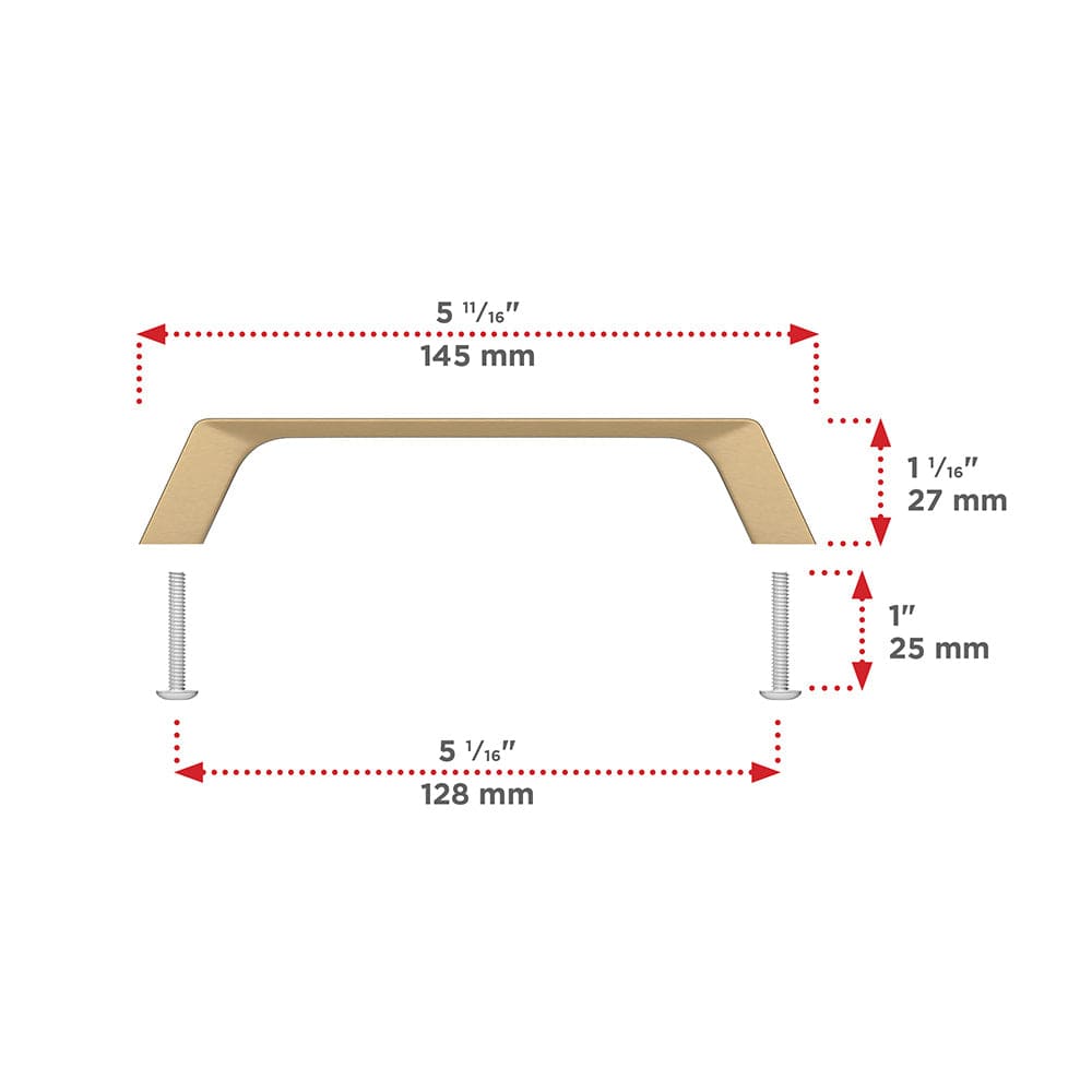 Contemporary Pull, 5-1/16" Center-to-Center, Champagne Bronze