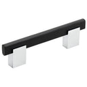 Contemporary Pull, 3-3/4" Center-to-Center, Chrome, Matte Black alt 0