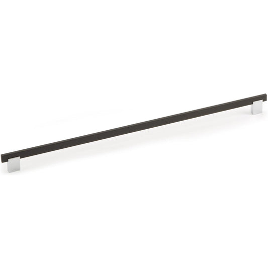 Contemporary Pull, 18-7/8" Center-to-Center, Matte Black, Chrome alt 0