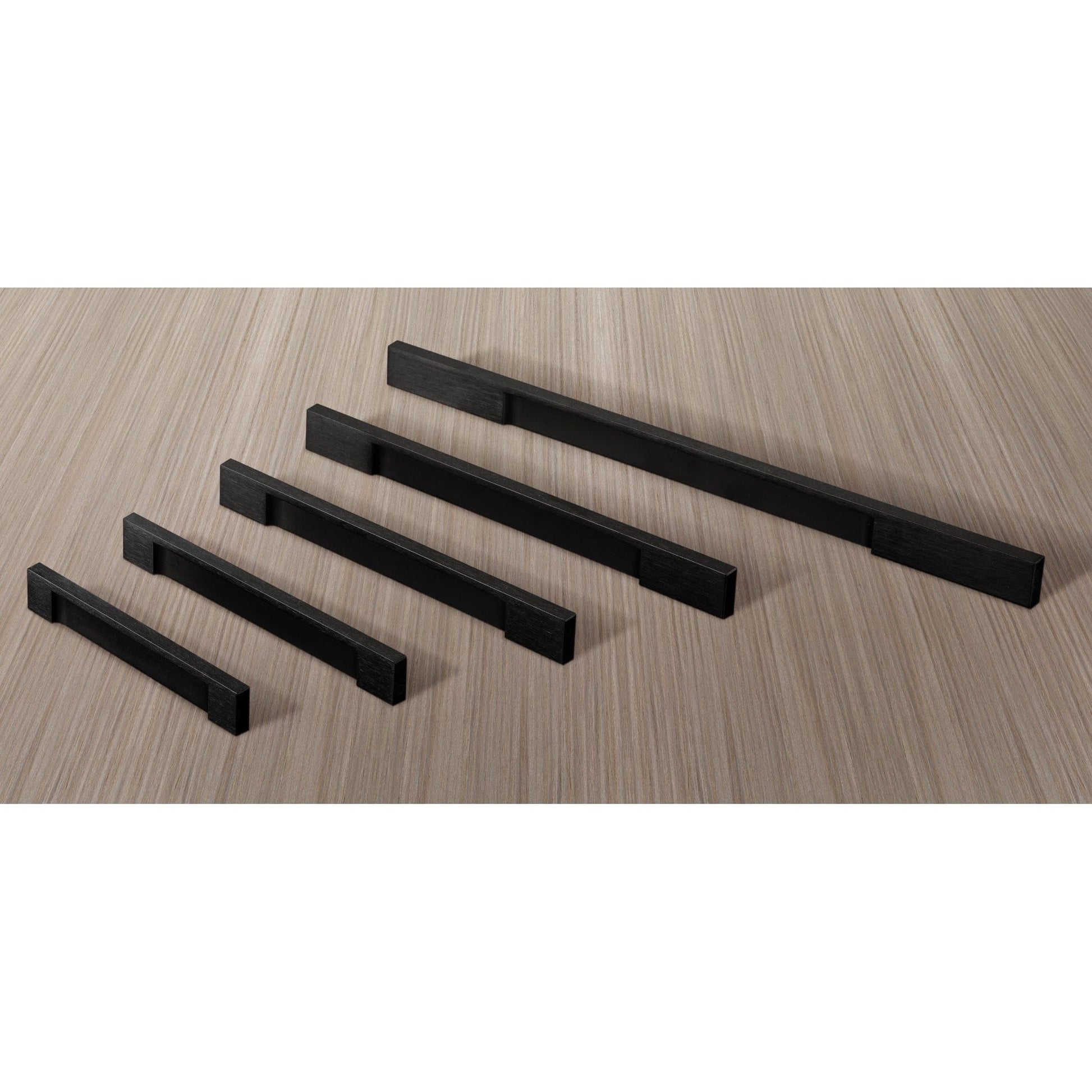 Contemporary Pull, 7-9/16" Center-to-Center, Brushed Black alt 0