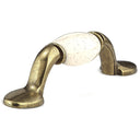 Traditional Pull, 3" Center-to-Center, Oatmeal, Burnished Brass alt 0