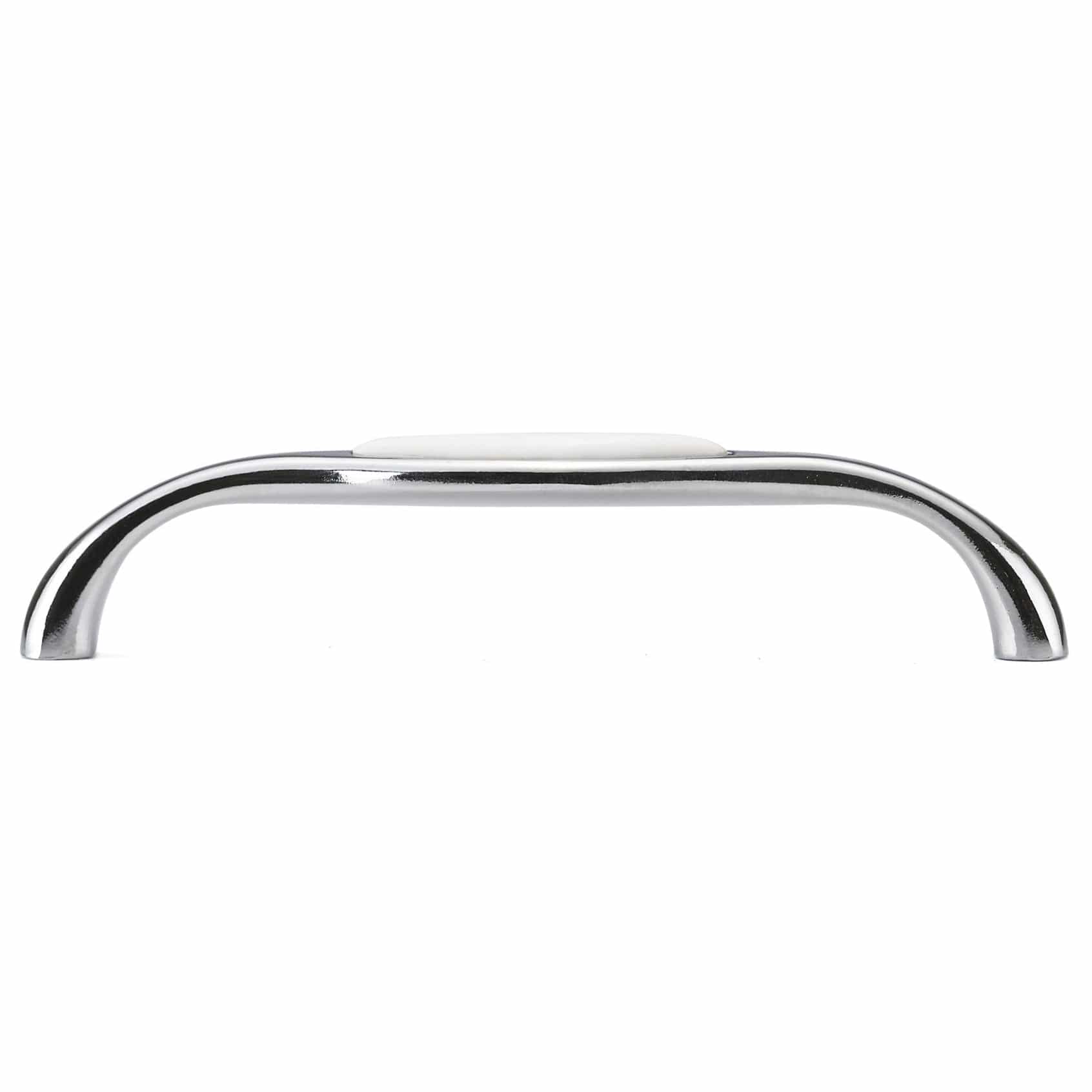Traditional Pull, 5-1/16" Center-to-Center, Chrome, White alt 0