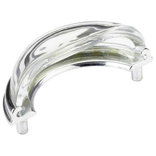 Eclectic Pull, 3" Center-to-Center, Clear, Chrome alt 0