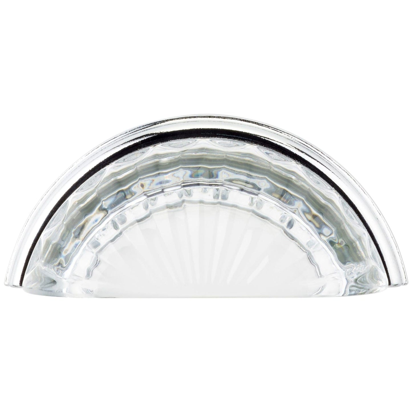 Eclectic Pull, 3" Center-to-Center, Chrome, Clear alt 0