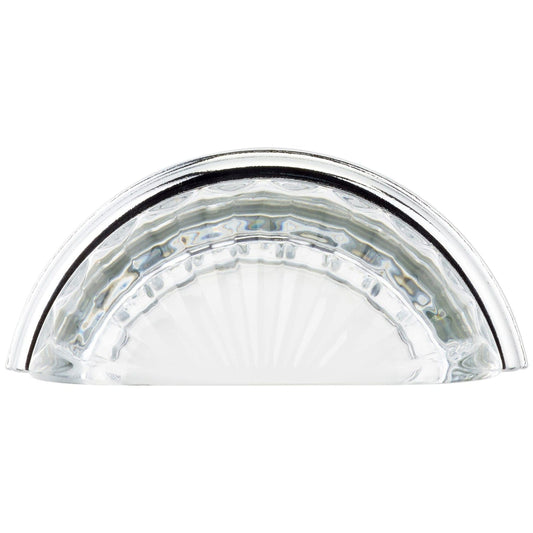 Eclectic Pull, 3" Center-to-Center, Chrome, Clear alt 0