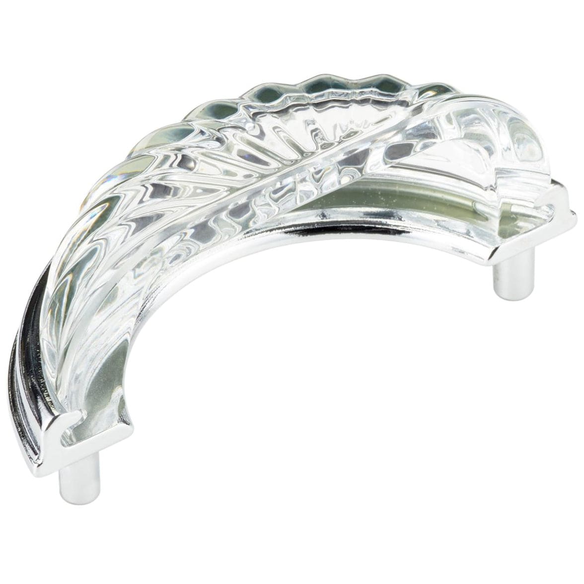Eclectic Pull, 3" Center-to-Center, Chrome, Clear alt 0