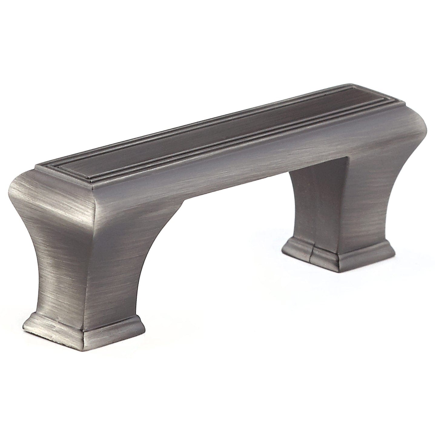 Traditional Pull, 3-3/4" Center-to-Center, Antique Nickel alt 0
