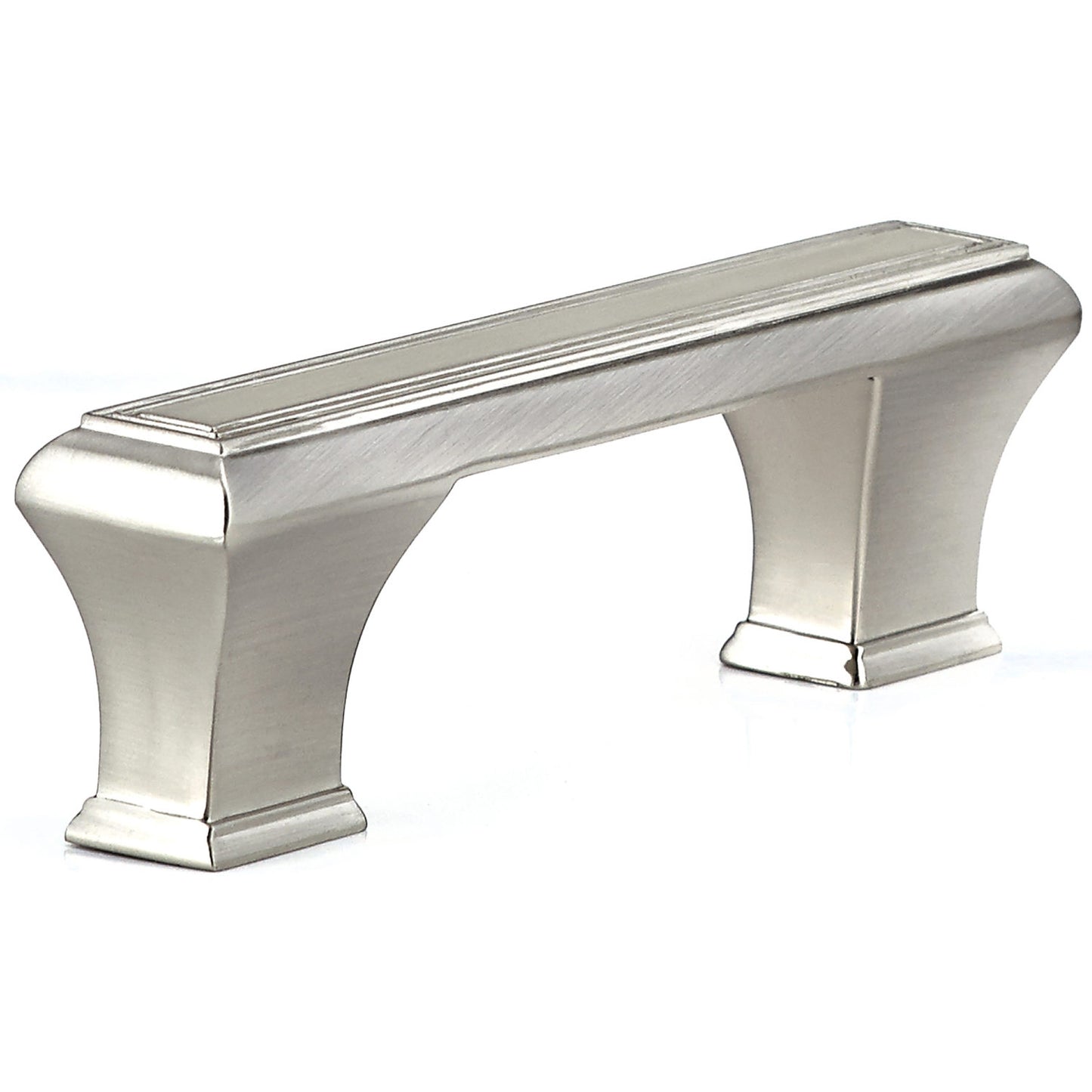 Traditional Pull, 3-3/4" Center-to-Center, Brushed Nickel alt 0