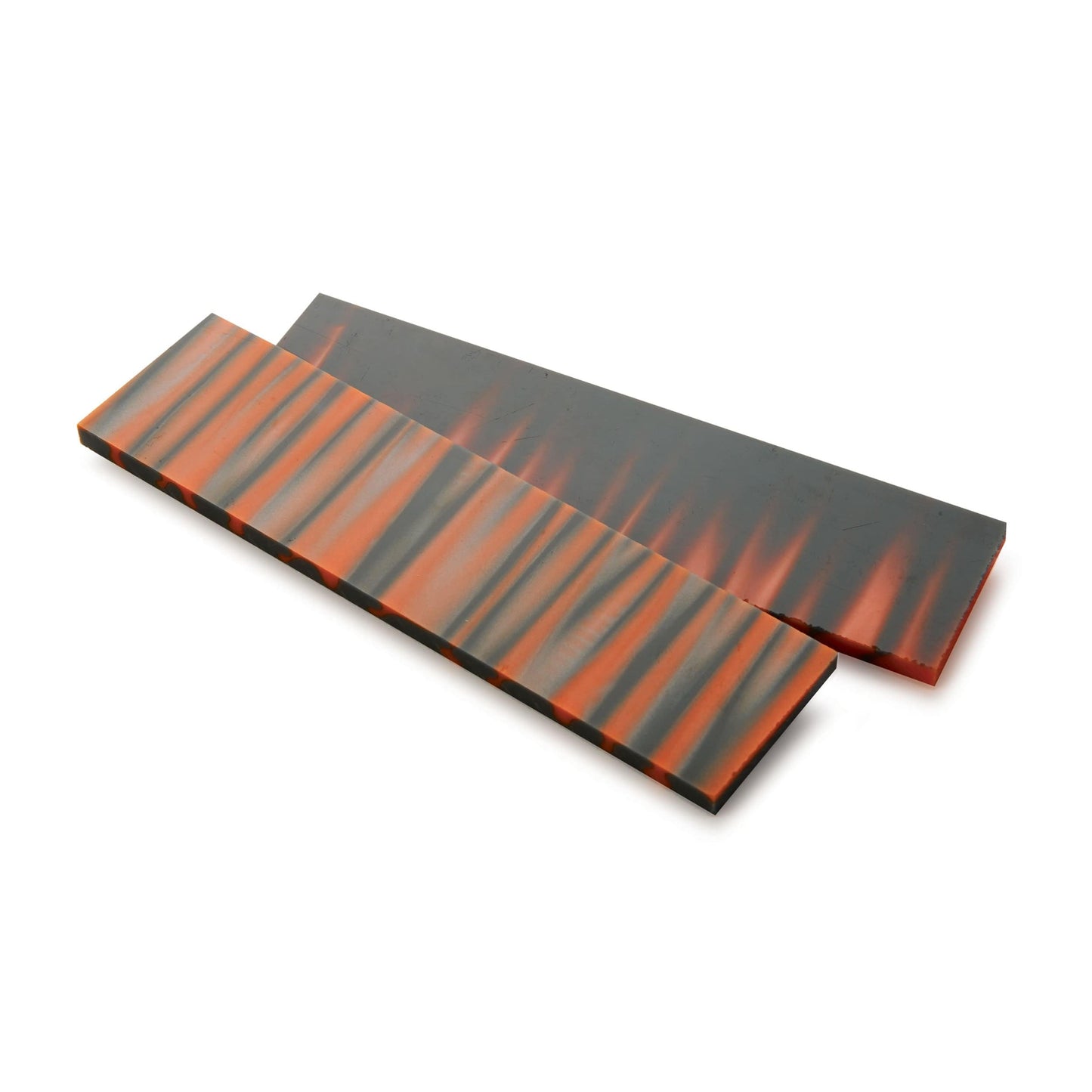 Acrylic Knife Scales - 15/64" x 1-1/2" x 6" - Orange & Gray - Pair alt 0