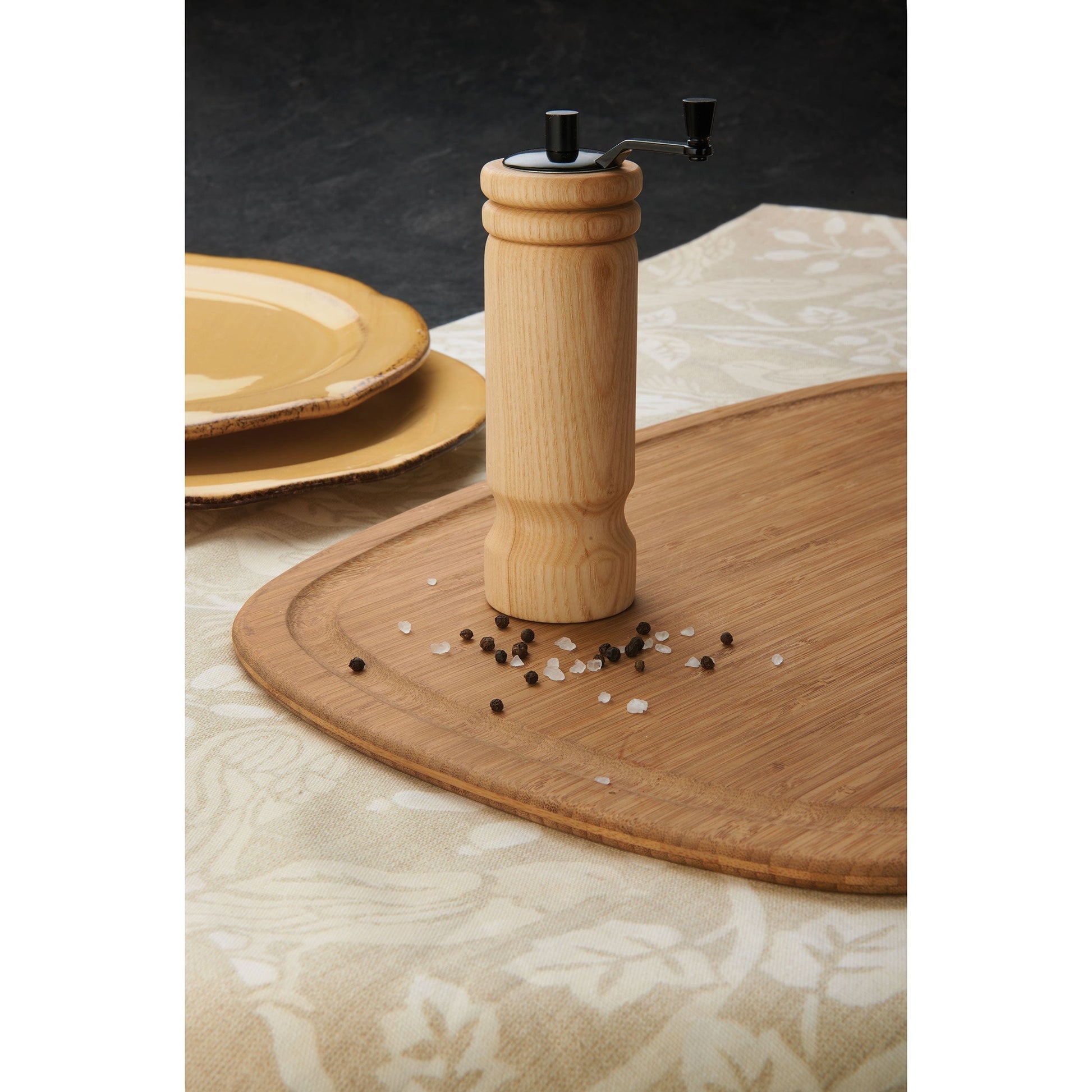 WoodRiver Hand Crank Ceramic Salt or Pepper Mill Black Ename alt 3