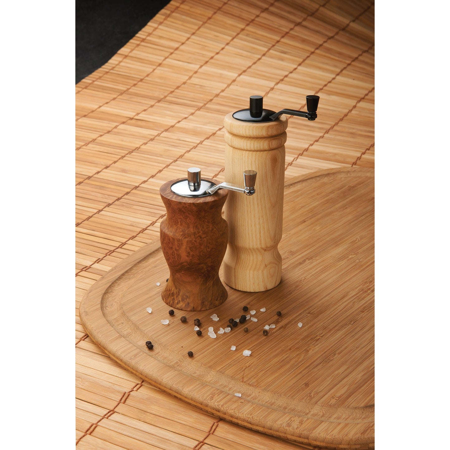 WoodRiver Hand Crank Ceramic Salt or Pepper Mill Chrome alt 4