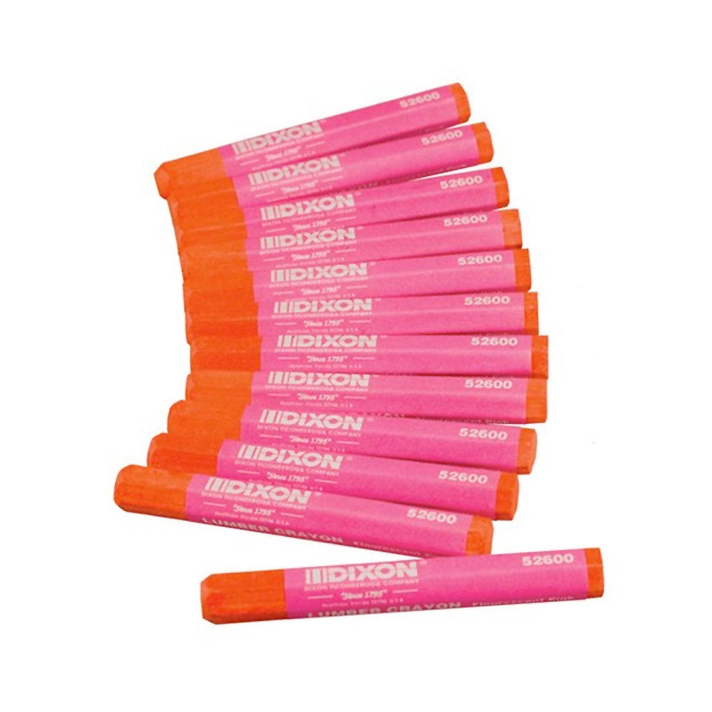 Dixon Lumber Crayon Fluorescent Pink Pack of 12