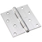 4" (102 mm) Full Mortise Butt Hinge Brushed Chrome, 1 Pair alt 0