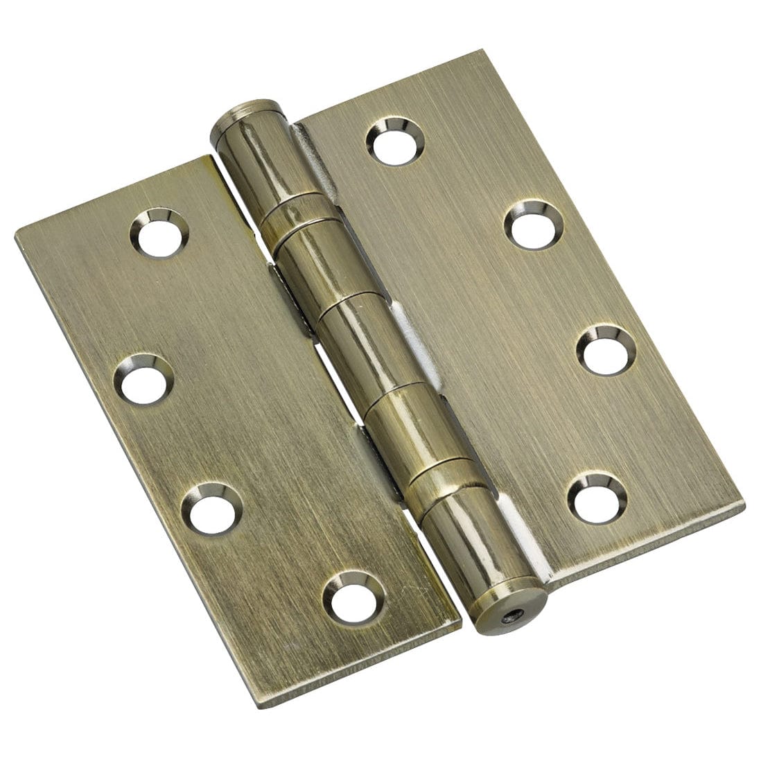 4" (102 mm) Full Mortise Ball Bearing Butt Hinge Antique Bra alt 0