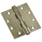 4" (102 mm) Full Mortise Ball Bearing Butt Hinge Antique Bra alt 0