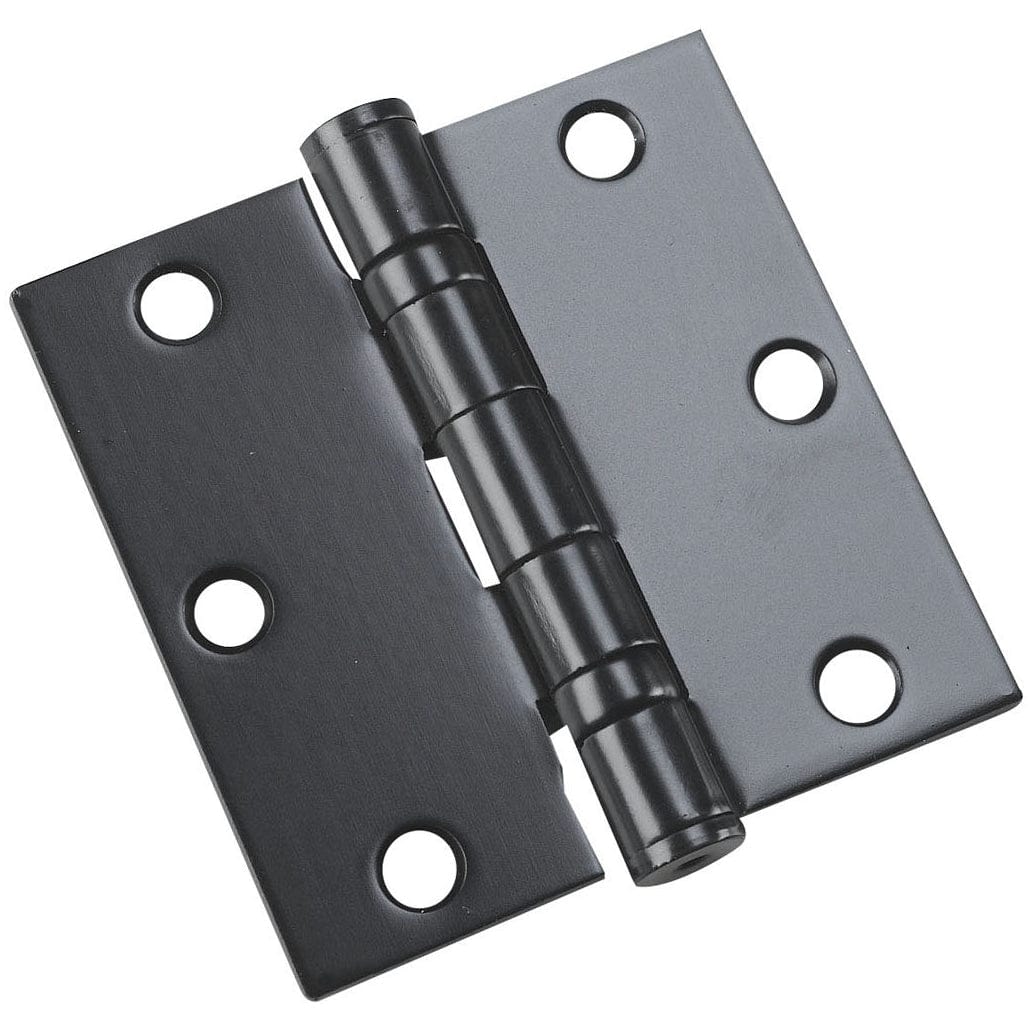 3-1/2" (89 mm) Full Mortise Ball Bearing Butt Hinge Black, 1 alt 0