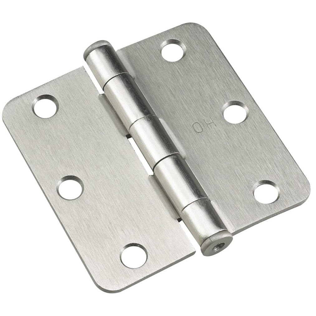 3" (76 mm) Full Mortise Butt Hinge 1/4" Radius Brushed Nicke alt 0