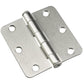 3" (76 mm) Full Mortise Butt Hinge 1/4" Radius Brushed Nicke alt 0