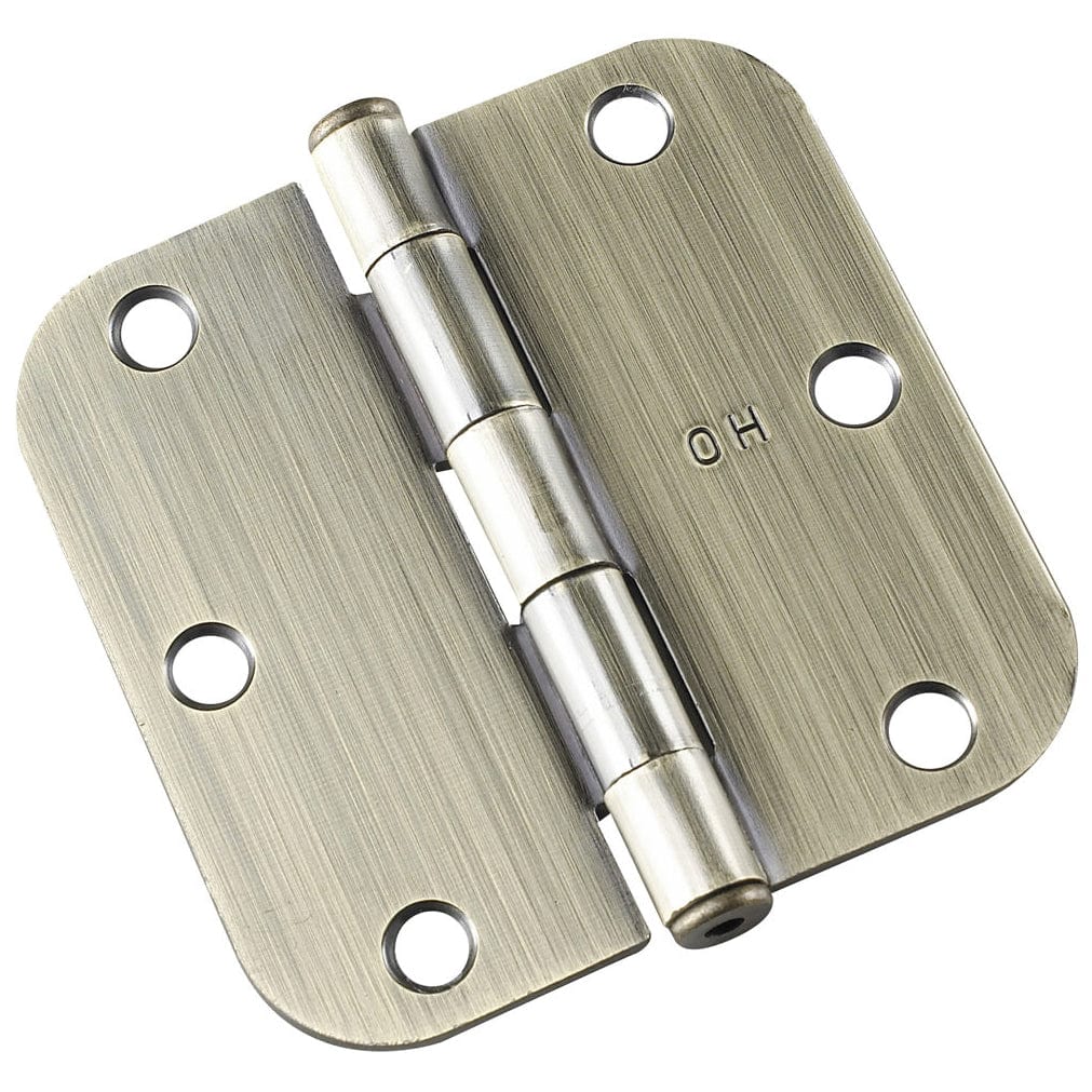 3-1/2" (89 mm) Full Mortise Butt Hinge 5/8" Radius Antique B alt 0