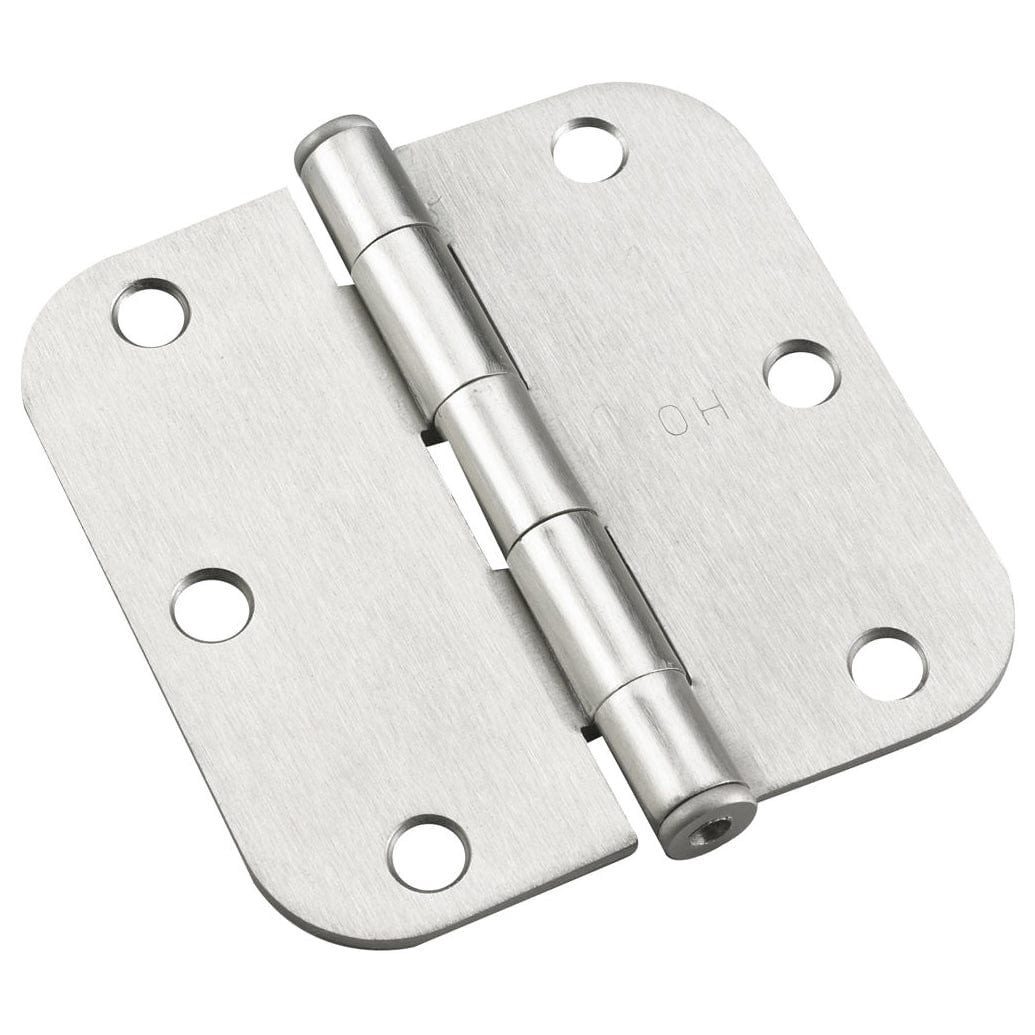 3-1/2" (89 mm) Full Mortise Butt Hinge 5/8" Radius Brushed N alt 0