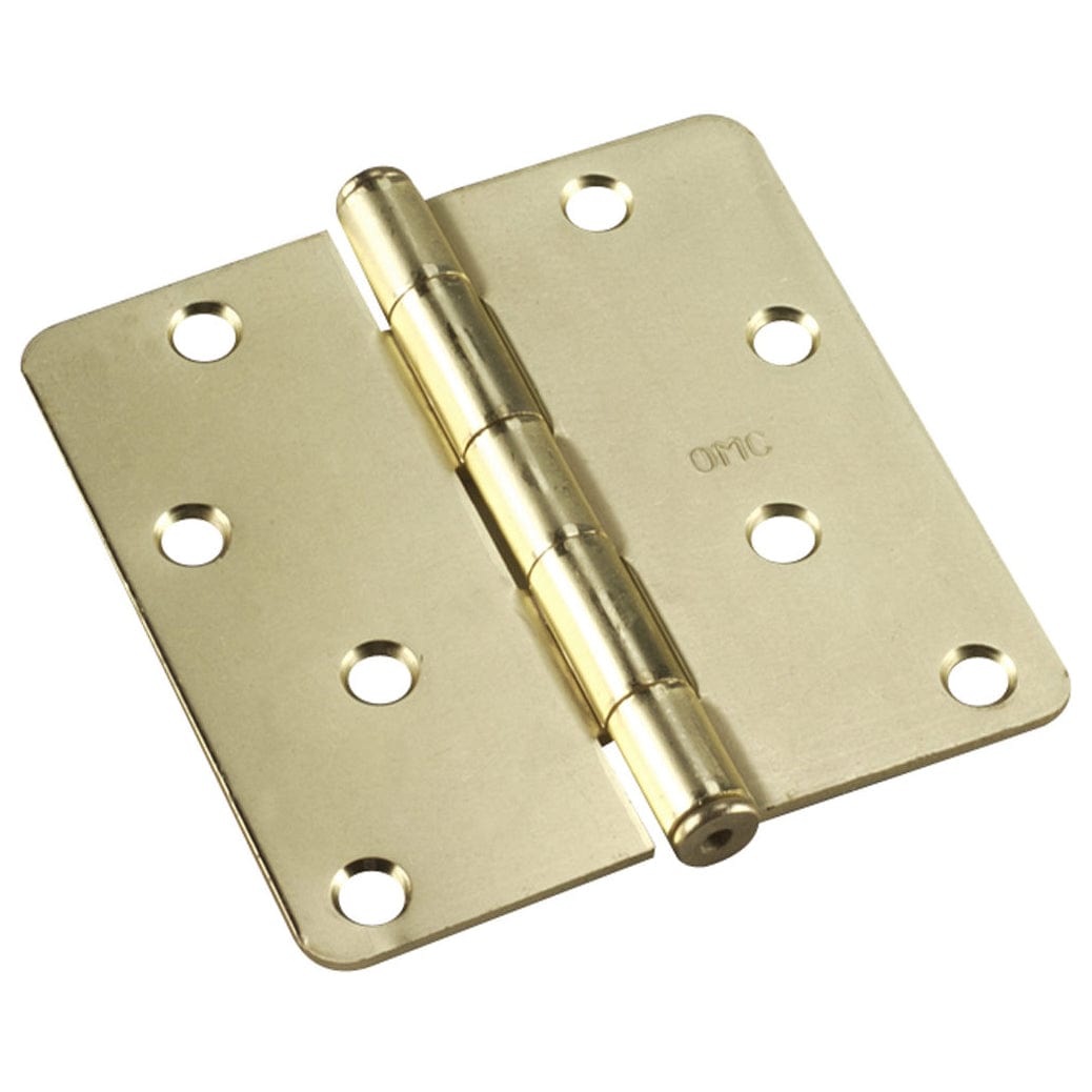 4" (102 mm) Full Mortise Butt Hinge 1/4" Radius Brass, 1 Pai alt 0