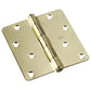 4" (102 mm) Full Mortise Butt Hinge 1/4" Radius Brass, 1 Pai alt 0
