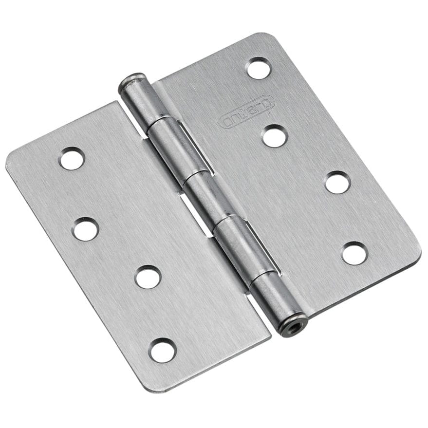 4" (102 mm) Full Mortise Butt Hinge 1/4" Radius Brushed Chro alt 0