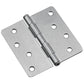 4" (102 mm) Full Mortise Butt Hinge 1/4" Radius Brushed Chro alt 0