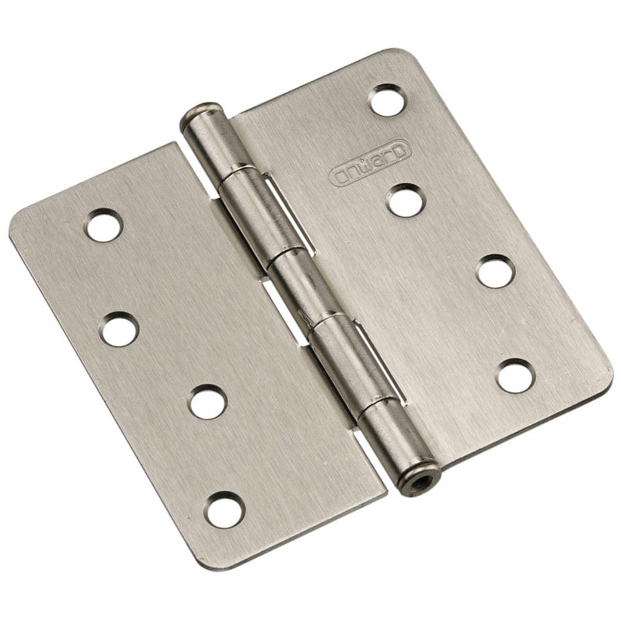 4" (102 mm) Full Mortise Butt Hinge 1/4" Radius Brushed Nick alt 0
